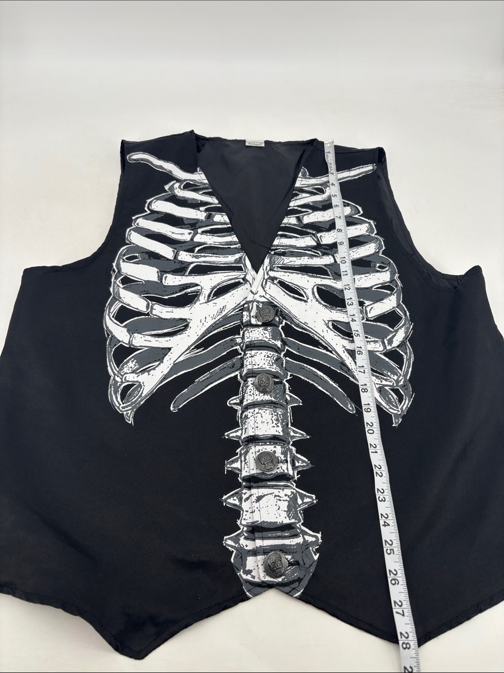 Spirit Halloween Goth Witchcore Skeleton Skull Print Embellished Vest Unisex - Picture 9 of 10